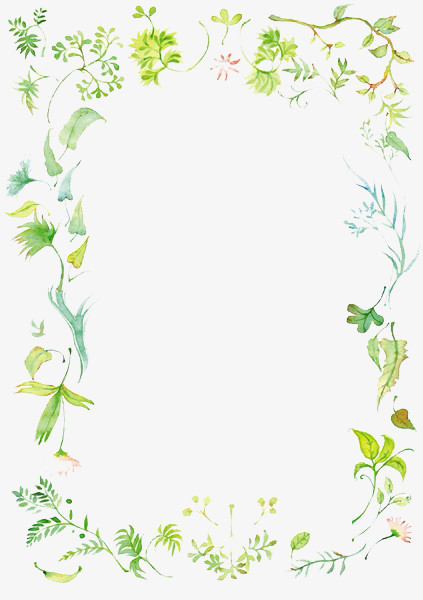 手繪綠植邊框花邊